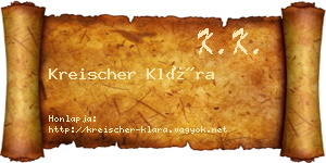 Kreischer Klára névjegykártya